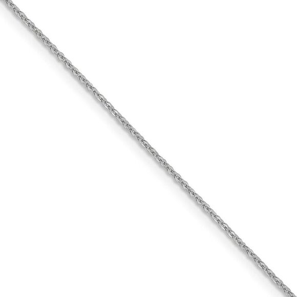 1.3mm 10k White Gold Flat Cable Chain Necklace, 20 Inch - Picture 1 of 8